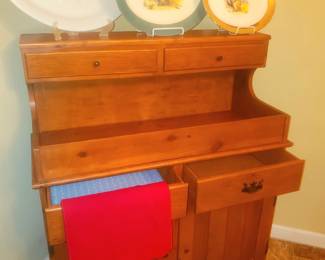 Vintage dry sink, turkey platters, & more