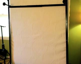 full/queen bed frame with full box spring & mattress topper