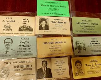 Vintage political cards, Hawkinsville, GA