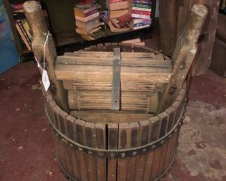 Antique wooden wine making equipment
