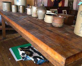 Butcher block top work or long prep table