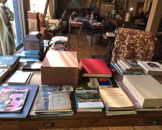 Some very interesting books including A two volume facsimile reproduction of the Gutenberg Bible, with two volumes of interpretation and commentary!