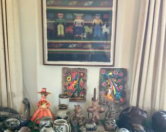 Mexican pottery pieces.