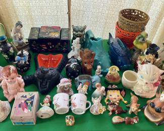 Vintage figurines & planters.