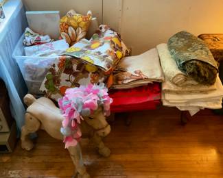 Linens - table cloths (Thanksgiving, Christmas etc.), curtains, bedding, etc.