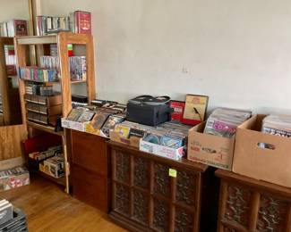 VHS, DVDs, Comics, Cassette tapes, 8 tracks.