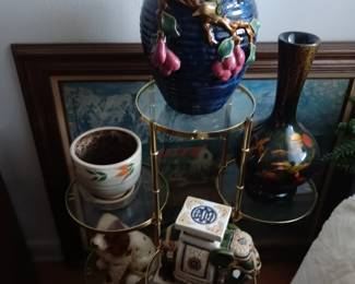 PLANTERS , VASE AND ELEPHAND PLANT STAND