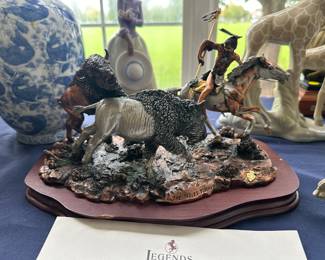 Legends Metal and Wood Sculptures with COA