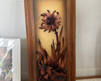Copper Flower Framed Art