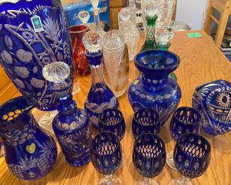 Hand Cut Lead Crystal from Poland; by Avitra Crystal Corp (in Cobalt)