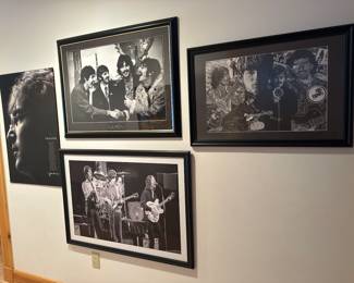 Top middle photo signed by Linda McCartney 