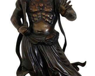 SIGNED Japanese Nio Guardian Sculpture