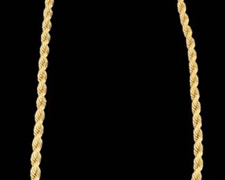 THICK 14 Kt Mens Rope Chain