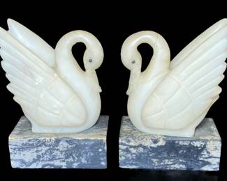 Vintage Swan Bookends