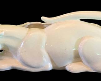 White Jaguar Ceramic Planter