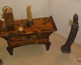 very nice chinese tea table and statues