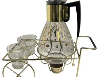 Mid Century Glass Coffee Hostess Set