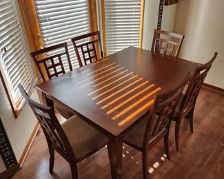 Mission style table and 6 chairs