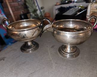 Sterling silver cream and sugar
