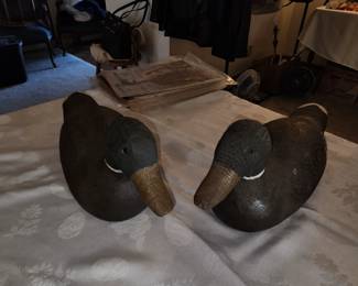 Vintage animal trap decoys with glass eyes