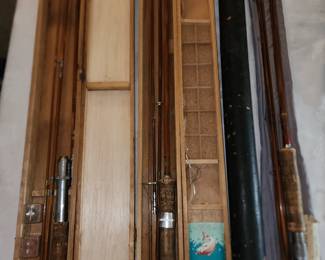 Vintage bamboo fishing poles