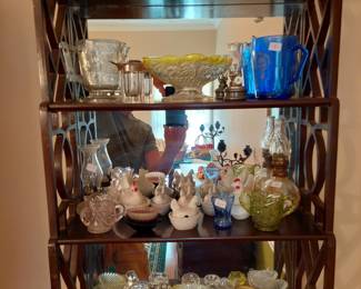 miniature kerosine lamps, saltcellars, small pitchers, knick-knacks