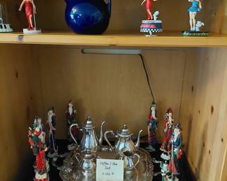 Lenox Pencil-thin Santas; silver plated coffee/tea set, Betty Boop
