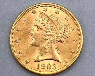 006 Nineteen O Three Gold Liberty Head $5 Coin