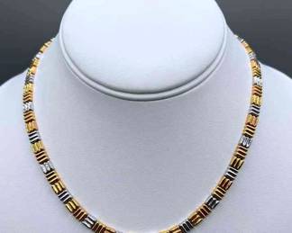 18K Gold TriColored Vintage Necklace