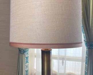Amber Glass Table Lamp Metal Base