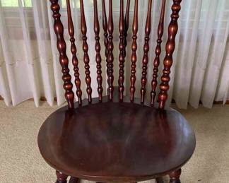 Antique Fan Back Rocking Chair