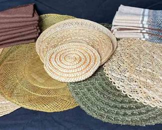 Assortment Of Placemats And Colorful Napkins