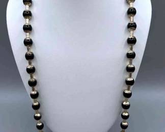 Black Onyx Silver Necklace