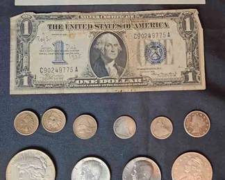 Collection Of United States Currency And Coins