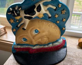 1994 Chadwick Miller, Inc. Cast Iron Cow Jumped Over The Moon Decor