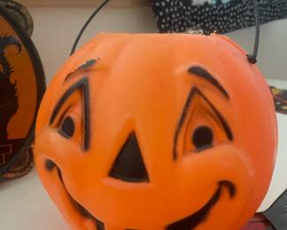 Blow Mold Jack O'Lantern Candy Container