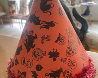 Halloween Orange Party Cone Hat