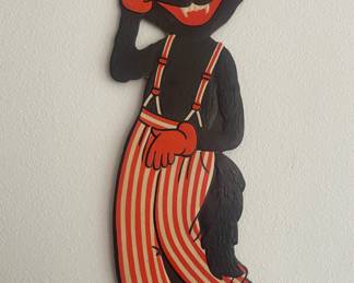 1940s Luhrs Embossed Die Cut Dancing Black Cat