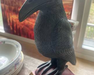Leo Smith Folk Art Crow Statue