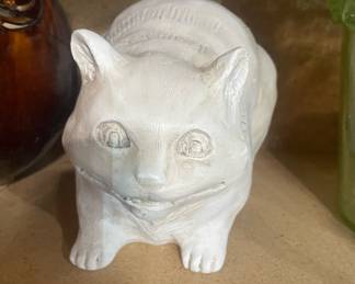 White Smiling Cat Sculpture