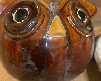 Ceramic Brown Owl Coin Bank