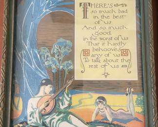 Pierrot with Mandolin Print with Quote