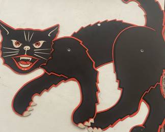 1960's Die Cut Cardboard Jointed Black Cat