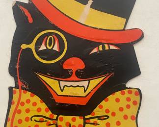 Beistle Embossed Die Cut Black Cat with Monacle/Bow Tie/Top Hat 
