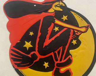 Luhrs Embossed Diecut Flying Witch on a Broom