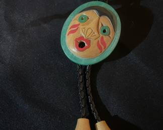 Moon Face Bolo Tie -  Handmade by Artie George - Native Burrard Reserve - Canada