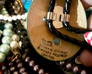 Moon Face Bolo Tie -  Handmade by Artie George - Native Burrard Reserve - Canada