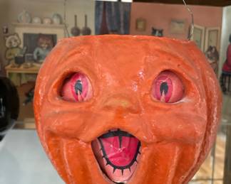 Paper Mache Jack O'Lantern Pail