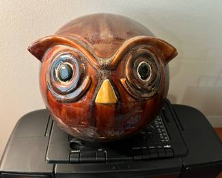 Ceramic Brown Owl Coin Bank
