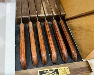 Forgecraft Fleetwood Teak Handled Steak Knife Set - Set of 6